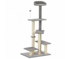 vidaXL Arbre à chat avec griffoir en sisal Gris 125 cm