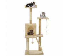 vidaXL Arbre à chat avec griffoirs en sisal 120 cm Beige