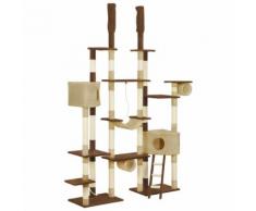 vidaXL Arbre à chat avec griffoirs en sisal Marron 234 cm