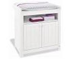 COMFORIUM Commode à langer 88 cm à 2 portes et 1compartiment ouvert en bois massif coloris blanc