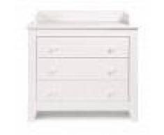 COMFORIUM Commode à langer 108 cm avec 3 tiroirs coloris blanc