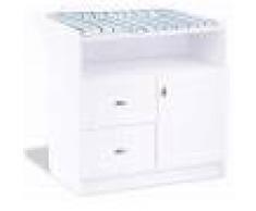 COMFORIUM Commode à langer 80 cm en bois massif coloris blanc
