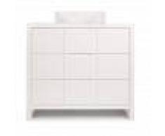 COMFORIUM Commode à langer 100 cm avec 3 tiroirs coloris blanc