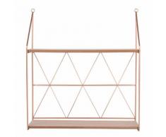 Rangement mural en métal rose doré