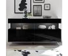NOUVOMEUBLE Enfilade LED 4 portes design noir laqué CASTELLI 6