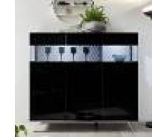 NOUVOMEUBLE Buffet haut LED noir laqué design CASTELLI 7