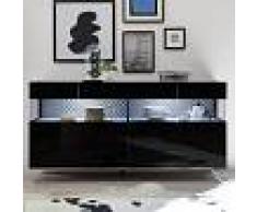 NOUVOMEUBLE Buffet lumineux 4 portes design noir CASTELLI 7