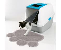 Tapis protection sol empreinte chat - gris