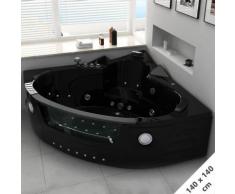 Baignoire Balnéo d'angle Maeva Black whirlpool 39 jets