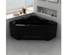 Baignoire balneo d'angle noire Maloya Black whirlpool 28 jets