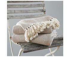 Ramsdendirect Jeté de canapé Beige naturel Taille L