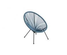 Autrefois Fauteuil Oeuf 4 Pieds Bleu pétrole