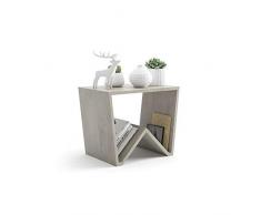 Mobili Fiver, Table Basse Emma, Ciment, 50 x 33 x 40 cm, Mélaminé, Made in Italy