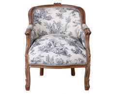 Français Fauteuil Antique Chaise Baroque Toile de Jouy Bergère Fauteuil Rembourré cat660g33 Palazzo Exclusif