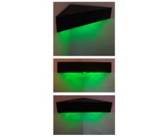 Neuf Noir faite à la main en bois d'angle étagère flottante étagères avec lumières LED