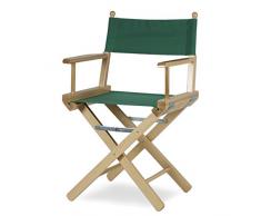 ArredaSì Fauteuil Metteur en Scène Bois teinté Naturel et Tissu Vert – metteur P