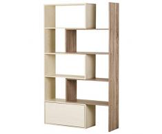 Homcom Étagère Chic bibliothèque 141L x 29l x 176H cm Porte battante Blanc chêne