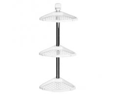 Premier Housewares 1601460 Étagère de Douche d'Angle Mural en Aluminium avec 3 Tablettes Réglables Blanc
