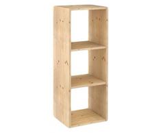 Europe & Nature DMC300.99 Étagère 3 Cubes, Pin, Beige, 36,2 x 33 x 105,4 cm