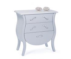Paris Prix - Commode Baroque 3 Tiroirs Vivaldi 70cm Argent