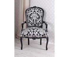 rétro baroque fauteuil accoudoirs de chaise vintage noir