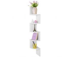 COMIFORT Étagère dangle - Bibliothèque dangle Scandinave, Moderne et Minimaliste, avec 5 Tablettes Robustes et Résistantes, Bois Blanc