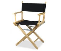 ArredaSi Regista P Chaise metteur en scène en bois teinté naturel et tissu noir