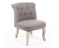 Atmosphera Fauteuil Crapaud Calixte - H. 63 cm - Lin - Gris