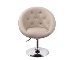 Fauteuil de Salon Kaki Fauteuil Club Similicuir Fauteuil Cabriolet pivotant Chaise de Salle à Manger réglable en Hauteur Duhome 0336