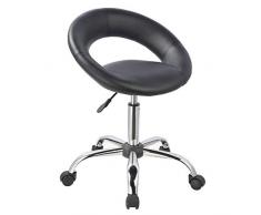 Tabouret À roulettes Noir - Duhome 171XF- Hauteur Ajustable Chaise À roulettes avec Dossier