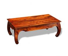 Festnight Table Basse Opium en Bois Massif Sheesham 110 x 60 x 40 cm