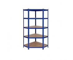 Heavy Duty Coin en acier Rayonnage Garage d150 kg par étagère (5 niveaux 1500 mm H x 750 mm/630 mm L x 300 mm D)