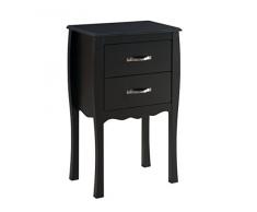 Murano Commode Console 2 Tiroirs Style Baroque Noir pour Séjour Salon Bureau 49,5 x 30 x 80 cm