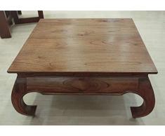 ROCOCO Table Basse en Bois Massif Opium de 80 x 80 cm