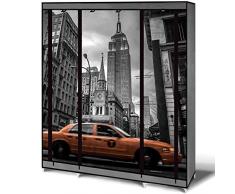 IDMarket - Armoire de rangement New York dressing penderie XXL tissu