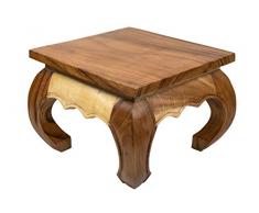 Table basse dopium, 35x35x30 cm, artisanal, fait de massif bois, naturel
