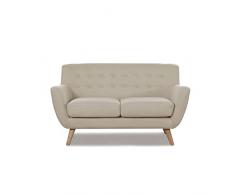 Designetsamaison Canapé scandinave 2 Places Taupe Beige - Nils