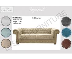 Chesterfield ensemble canapé 3 + 2 Impériale (Tissu) (différentes couleurs)
