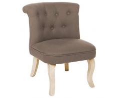 Fauteuil crapaud - LIN et COTON - coloris GRIS TAUPE