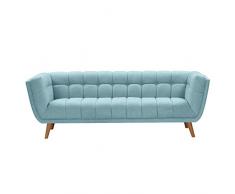 Rendez vous déco Canapé Carmen capitonné 3 Places Bleu Clair
