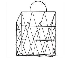 Mallalah Étagère Murale Vintage en Fer Corbeille Porte Fruits Simple de Panier Stockage pour Salon de Famille Achats Bureau Papeterie Magazine Dossier Journal Organiseur