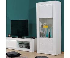 NOUVOMEUBLE Vitrine Lumineuse Design Blanc laqué Karl