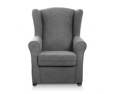 Suenoszzz Fauteuil à oreilles à bascule (idéal pour l’allaitement) avec revêtement type chenille Moderne Medida: 102 x 76 x 74. gris
