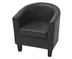 Festnight Fauteuils Cabriolet en Cuir Artificiel Noir/Marron