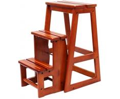 JKMQA Marchepieds escalier en bois massif Tabouret multi-fonction Cuisine pliante en bois Ménage Escabeau Tabouret extérieur Fleur Pot Rack (couleur, Marron, Taille, 38 * 56,5 * 64cm), Brown, 38 * 56,
