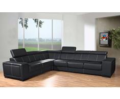 tendencio Canapé dangle 6 Places CAARIA Noir Simili Cuir Moderne avec têtières réglables