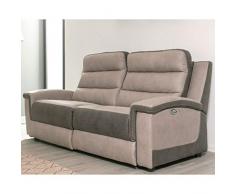 Tousmesmeubles Canapé Relax électrique 3 Places - Angella - L 200 x l 98 x H 102 - Neuf