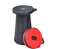Beneyond Tabouret télescopique réglable en Hauteur Chaise Pliante Portable Tabouret Pliant dextérieur randonnée Camping pêche Reste Chasse Tabouret en Plastique Pliant Chaise de Camping (Noir)