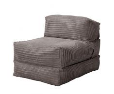 Lounge Pug, Avery, Fauteuil Futon, Unique, Côtelé Anthracite