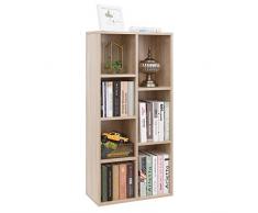 VASAGLE Bibliothèque à 7 casier, Bibliothèque Debout Robuste, Etagère de Rangement, Meuble de TV, 50 x 24 x 106 cm (L x 1 x H), Chêne Clair LBC27NL